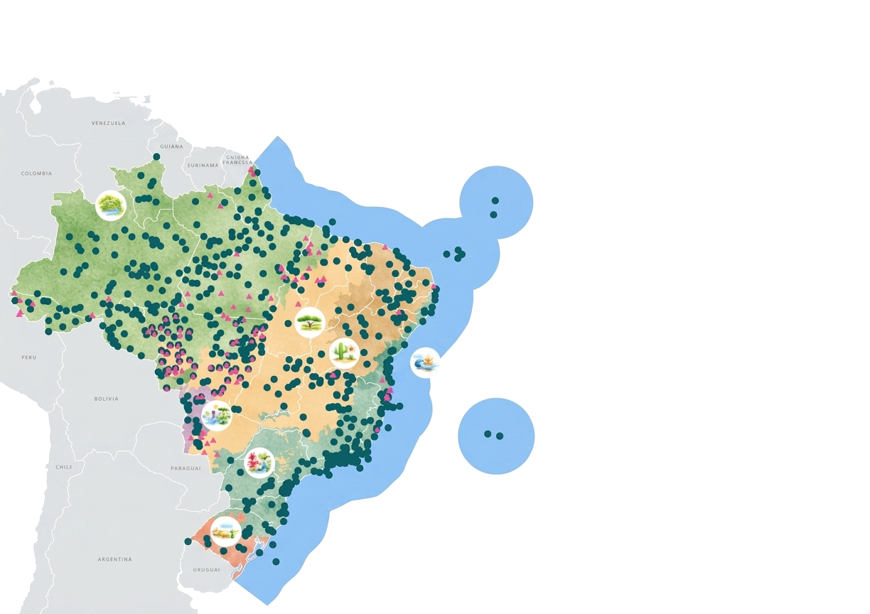 Mapa dos nossos projetos no Brasil