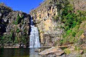 Cerrado: Cachoeira do Garimpão, no Parque Nacional da Chapada dos Veadeiros, em Goiás. Foto: Julio Itacaramby